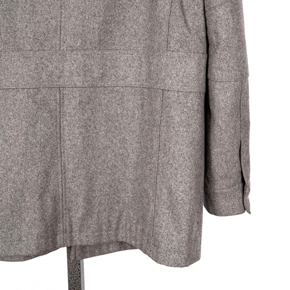 Men's Classic Wool Blend Pea Coat Field Jacket LARGE Gray Military Traditional - Picture 7 of 8